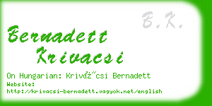 bernadett krivacsi business card